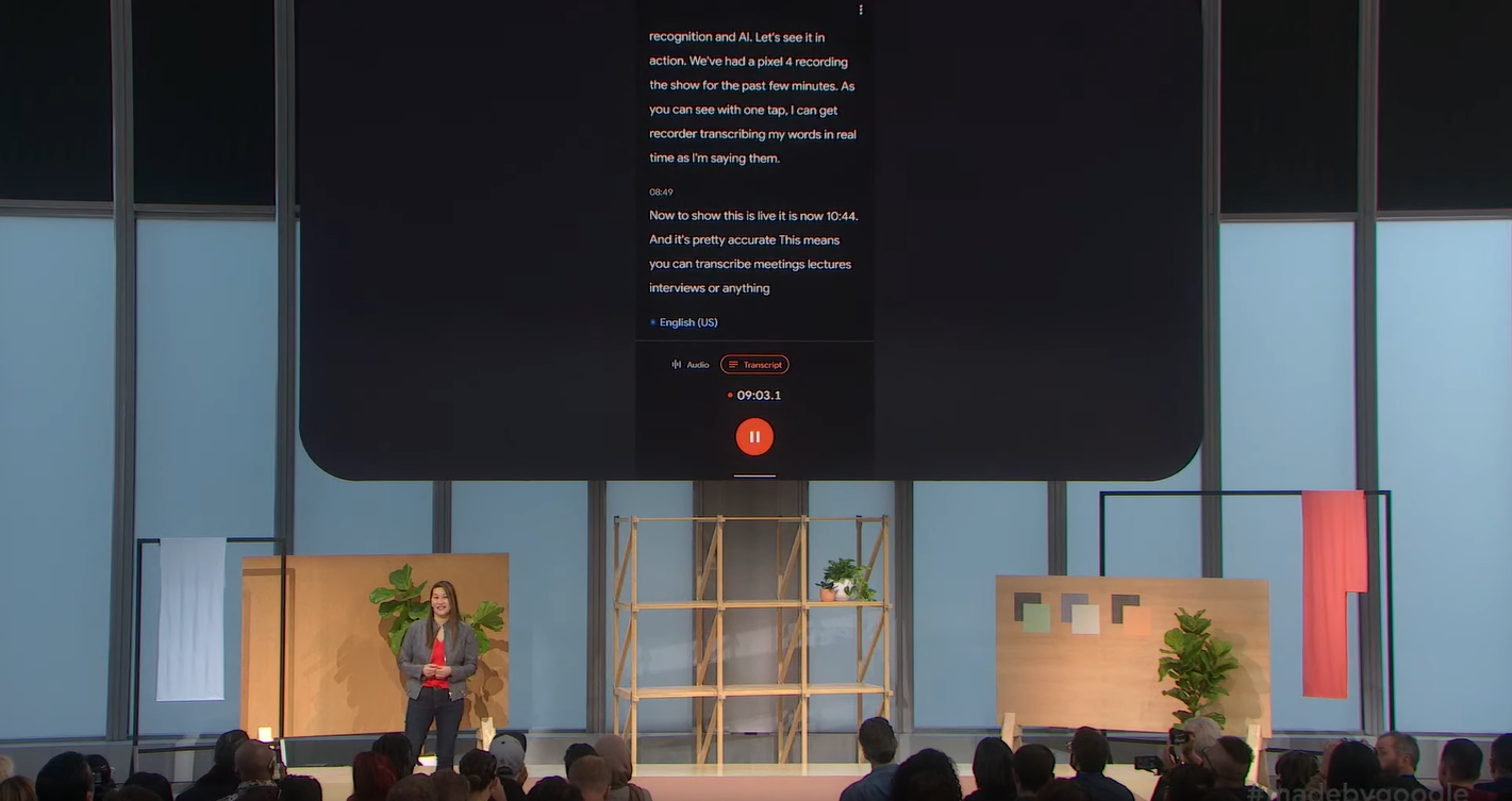 Google Pixel 4 Pixel 4 XL Recorder with Live Transcribe 2
