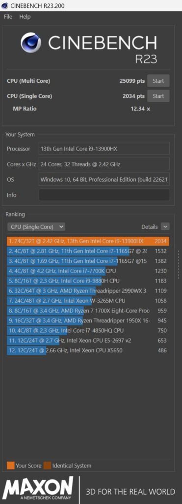 cinebench R single core